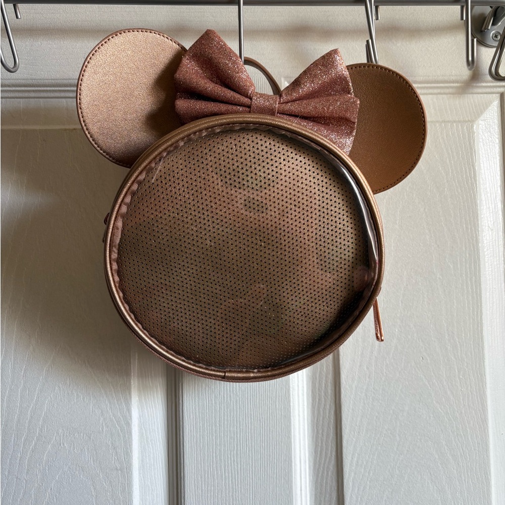 Minnie Mouse Loungefly Rosegold Adjustable Bin Backpack/Crossbody